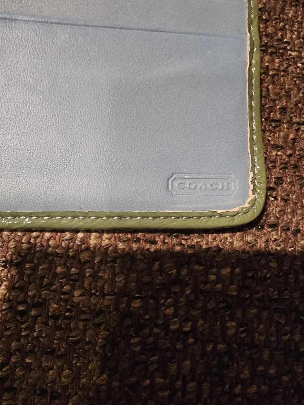 Coach Signature Canvas Multi-Color Accordion Wallet - Green Accent